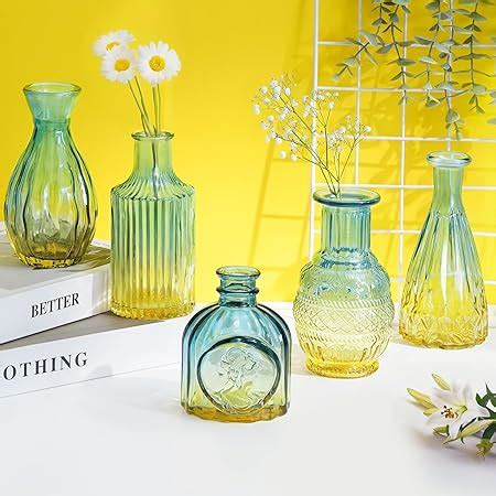 Buy ABOUT SPACE Glass Bud Flower Vase – Pack of 5 Glass Centrepiece ...