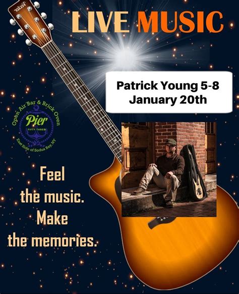 Live Music Patric Young , 7147 Lake Bluff Road, Wolcott, NY, Sodus ...