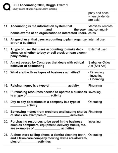 SOLUTION: ACCT 2000 Survey of Accounting (Briggs) Exam 1 Flashcards ...