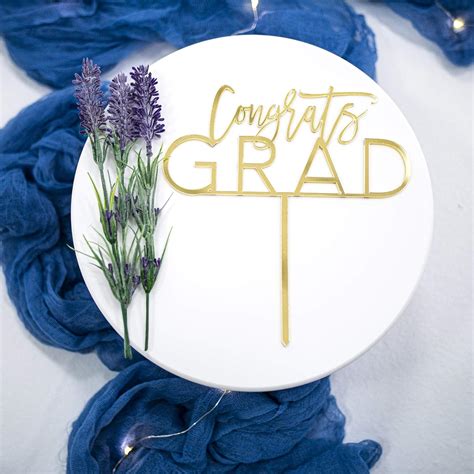 LS Designs Congrats Grad Cake Topper Gold Acrylic | Ubuy India