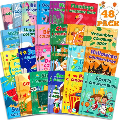 Amazon.com: 48Pack Mini Coloring Books for Kids Ages 4-8, 2-4, 8-12 ...