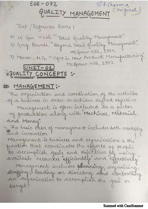 QM UNIT-1 - EOE 072 S.P QUALITY MANAGEMENT (original) Text Reference ...