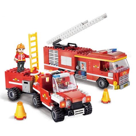 Buy Qbic Toys 324pcs Fire Fighter Fire Truck Building Blocks Toys with ...