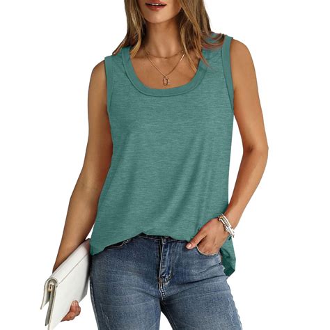 Women's Tank Tops Loose Fit Cotton Solid Color Gym Vest Tops Casual ...