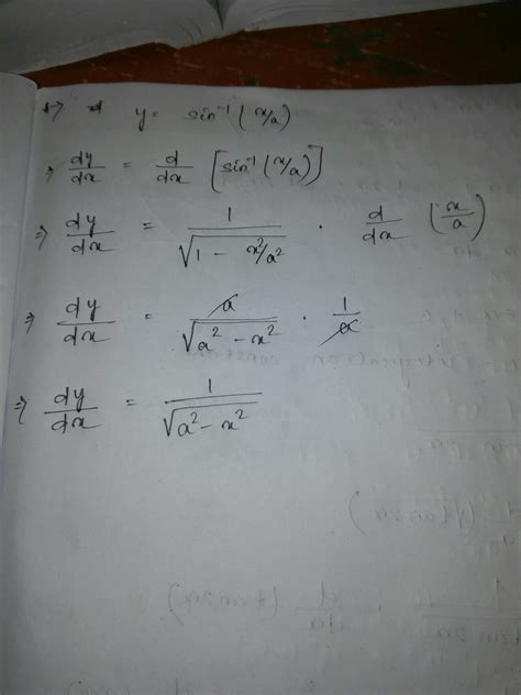 differentiate sin inverse(x/a) - Brainly.in