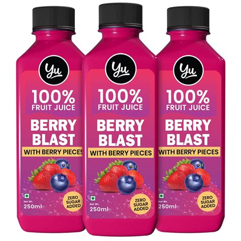 Yu Foodlabs 100% Fruit Juice - Berry Blast - With Blueberry Pieces ...