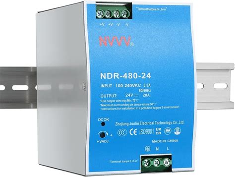 NVVV NDR-480-24 24VDC 20 Amp 480W Industrial DIN Rail India | Ubuy