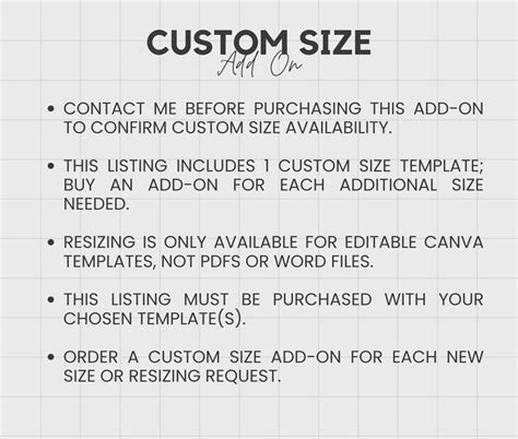 Buy Custom Size Resize Template Labels Resize Labels Add on Size Change ...