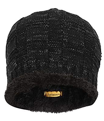 FabSeasons Acrylic Woollen Unisex Skull Cap with Faux Fur Lining on The ...