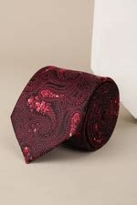 Buy Men Red Embroidered Casual Tie Online - 39862804 | Van Heusen