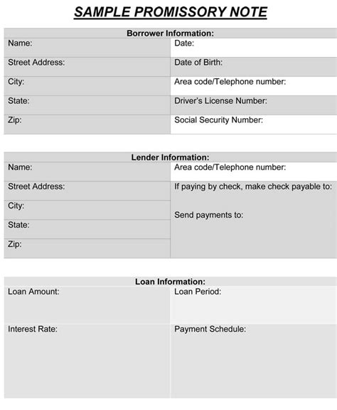 Promissory Note Template Word 的图像结果