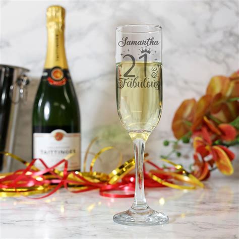 Personalised 21st Champagne Glass 21 and Fabulous Engraved 21st Birthday Glass | eBay UK