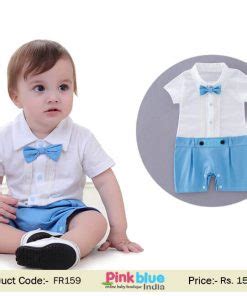 Black and Gray Baby Boy Formal Rompers in Half Sleeves in India