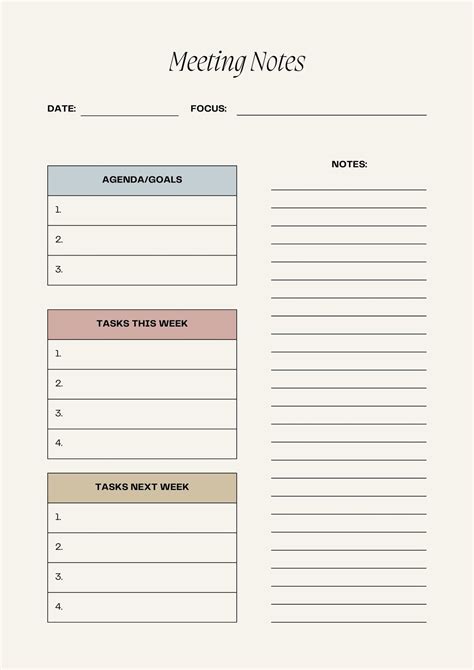 Simple Meeting Notes Template 的图像结果