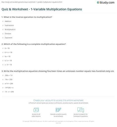 Image result for Multiplication Equations