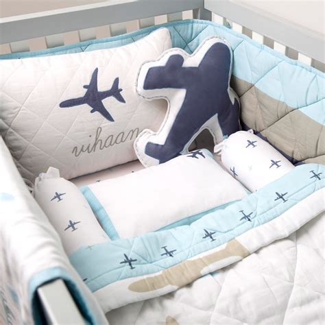 Newborn Organic Cot Bedding Set - Airplane | Masilo Organic Baby ...