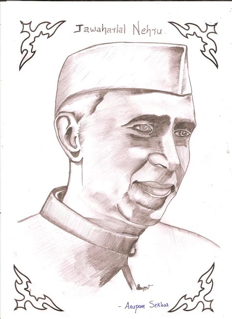 Sketch Of Pandit Jawaharlal Nehru | DesiPainters.com