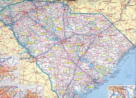 South Carolina Road Map Detailed