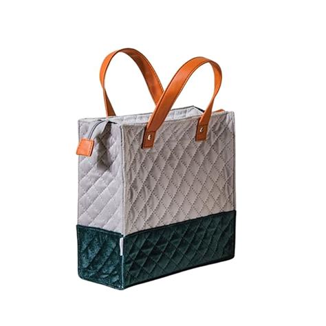 Nestasia Lunch Bag for Women Office Use - Stylish Velvet Quilted Tiffin ...