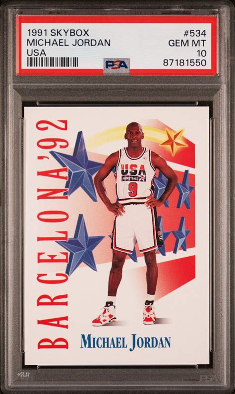 Graded 1991 Skybox Michael Jordan #534 USA Dream Team Basketball Card ...