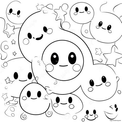 Cute Smiley Faces Coloring Page (4122-3465)