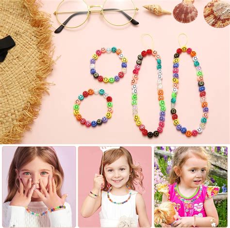 Buy LKLDM 480 Pcs 12 Colors 10mm Smiley Face Beads,Acrylic Round Happy ...