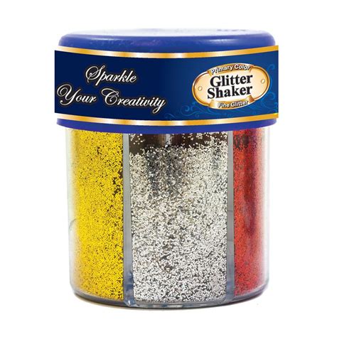 BAZIC 80g / 2.82 Oz. 6 Primary Color Glitter Shaker w/ PDQ, Case of 6 ...