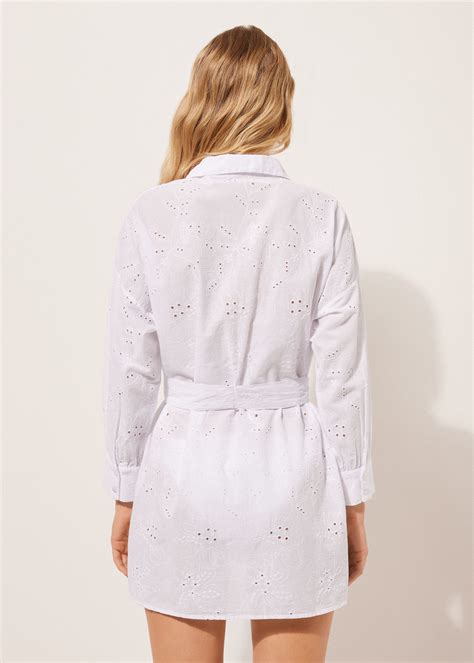 Camisa larga de bordado inglés - Ropa de playa - Calzedonia