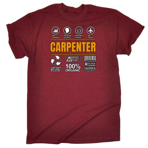 Carpenter Sarcastic Humour - Mens Funny Novelty T-Shirt Tee T Shirt ...