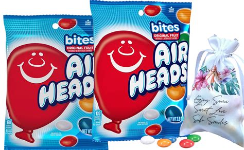 Amazon.com : AirHeads Fruit Flavored Bites Candy 2 Bags (Each 3.8 OZ ...