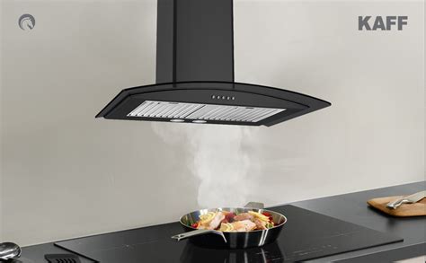 KAFF FLO BF 60 Baffle Filter Curved Glass Kitchen Chimney 60 CM with ...