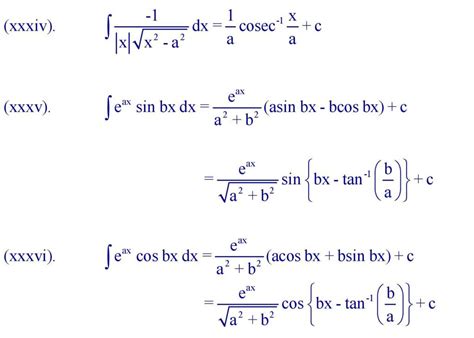 Image result for Basic Integration Formul