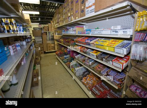 Prison canteen storage area inside prison. Here inmates can purchase ...