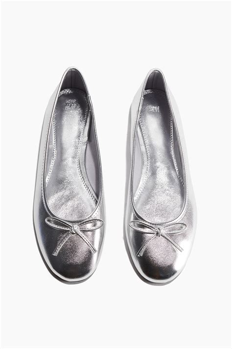 Women's Silver-colored Ballet Flats | H&M CA