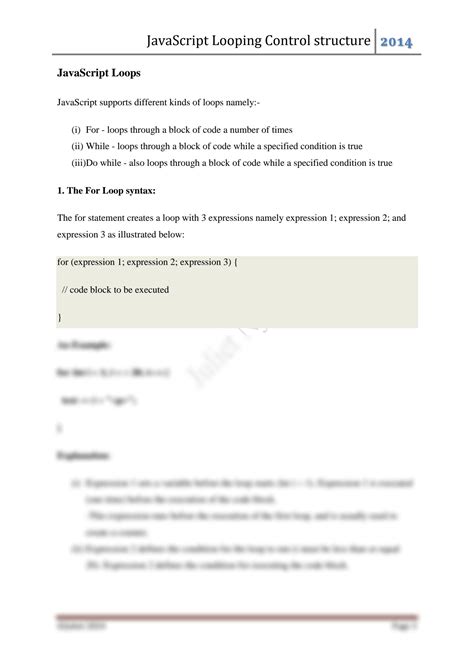 Looping Structure 的图像结果