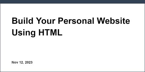 How to Create Personal Website Using HTML 的图像结果