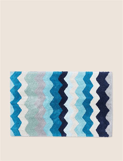 Buy Pure Cotton Zig Zag Bath Mat at Marks & Spencer