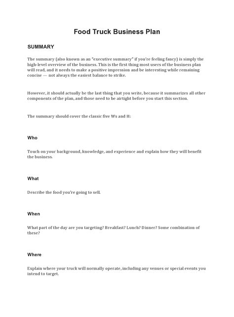 29 Proven Food Truck Business Plans (PDF, Word) - TemplateArchive