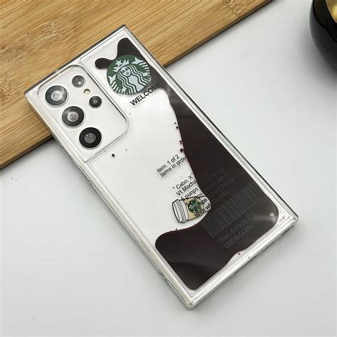 Samsung Galaxy S23 Ultra StarBucks Liquid Coffee Floating Cup Case Cov ...