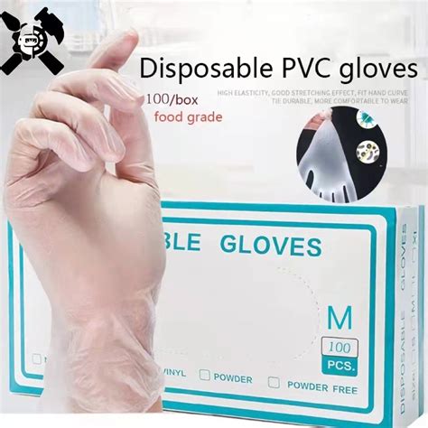 100PCS Vinyl/Nitrile gloves Blend Food Grade Gloves Disposable Gloves ...