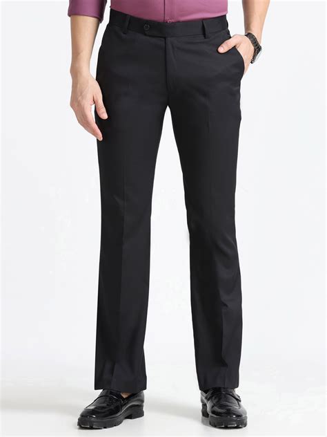 Stylish Black Bootcut Formal Pants for Men | Espanshe