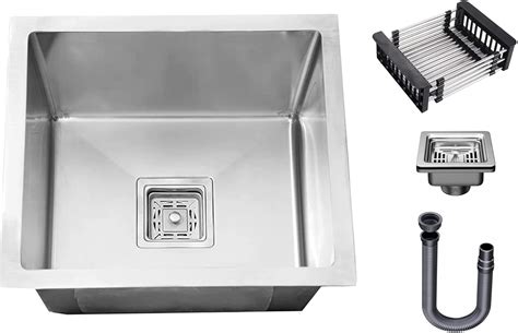 Chirag 18x16x10 Kitchen Sink Handmade, Single Bowl, 18 inch, 304 Grade ...