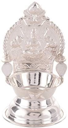 AKJ Kamakshi Lakshmi Deepa Lamp 50 gms Medium Size Silver Table Diya ...