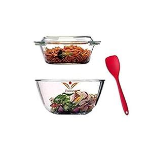 Buy Femora Borosilicate Glass Microwave Safe Mixing Bowl 2100 ML ...