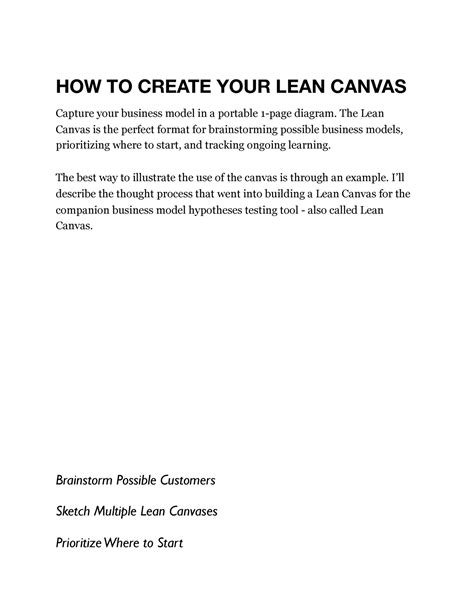 Lean Canvasrh tdh ht thd hs sfh rhs rsh rsh rsh rsh rsh rsh - HOW TO ...