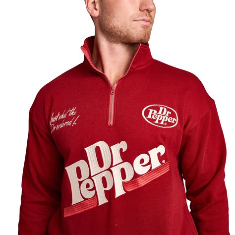 Dr Pepper Just What The Dr Ordered Men's Red Long Sleeve Quarter Zip P ...