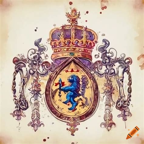 French coat-of-arms with lion and anchor on Craiyon