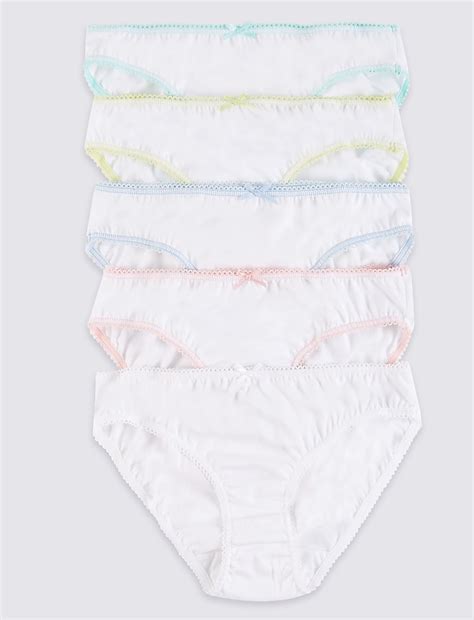 Buy 5 Pack Pure Cotton Bikini Knickers (6-16 Years) at Marks & Spencer