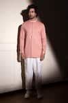 Buy Pink Cotton Satin Solid Panel Shirt For Men by studio error Online ...
