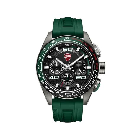 Ducati Extreme Sports Grey Case in Green Rubber Strap Mens Watch DTWGO ...
